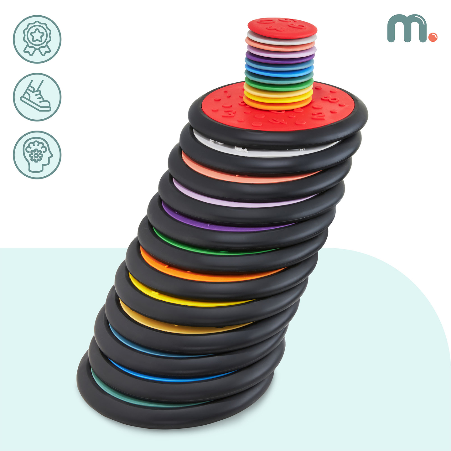 Discos sensoriais coloridos para crianças - 24 peças