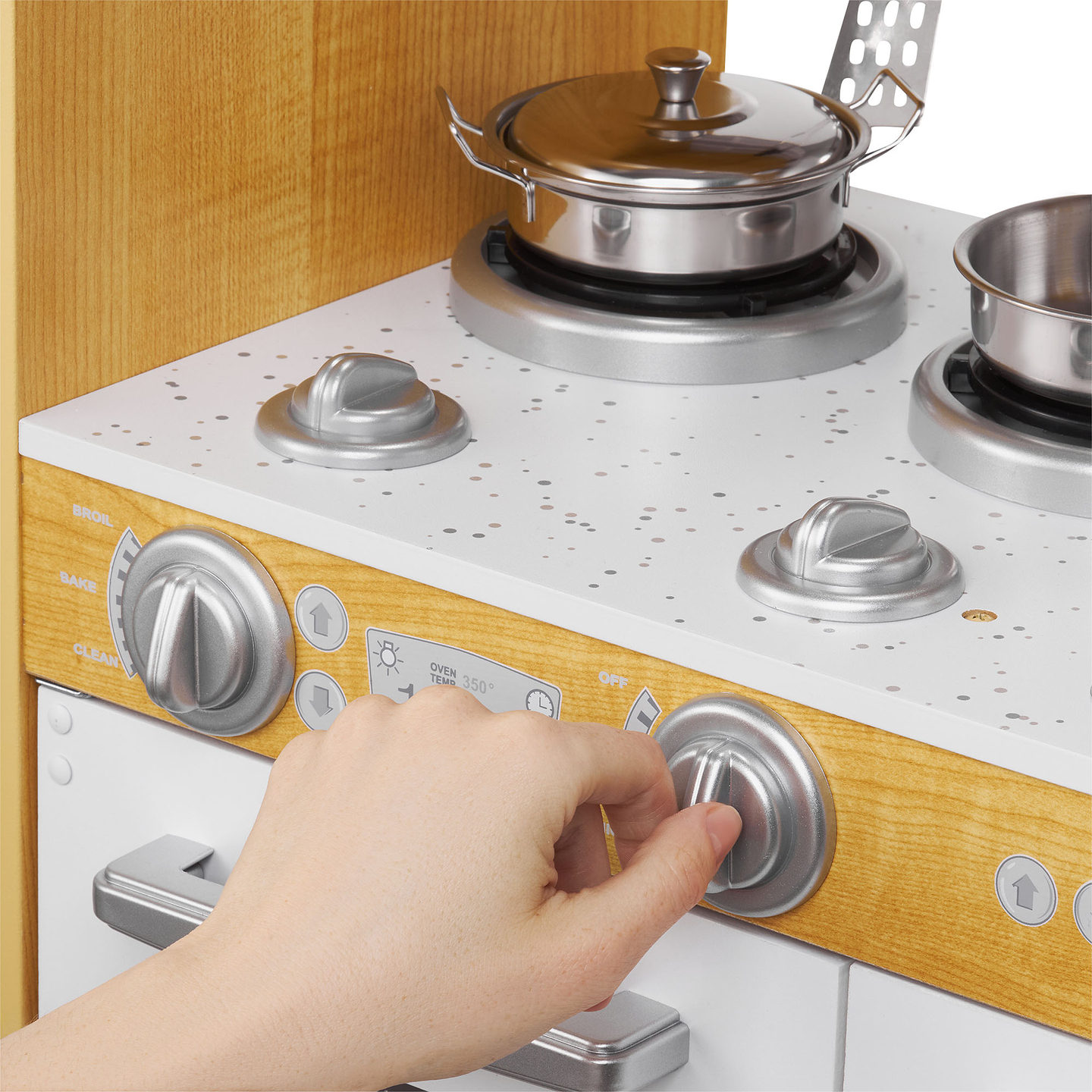 Cozinha XXL em madeira com iluminação LED, avental e acessórios