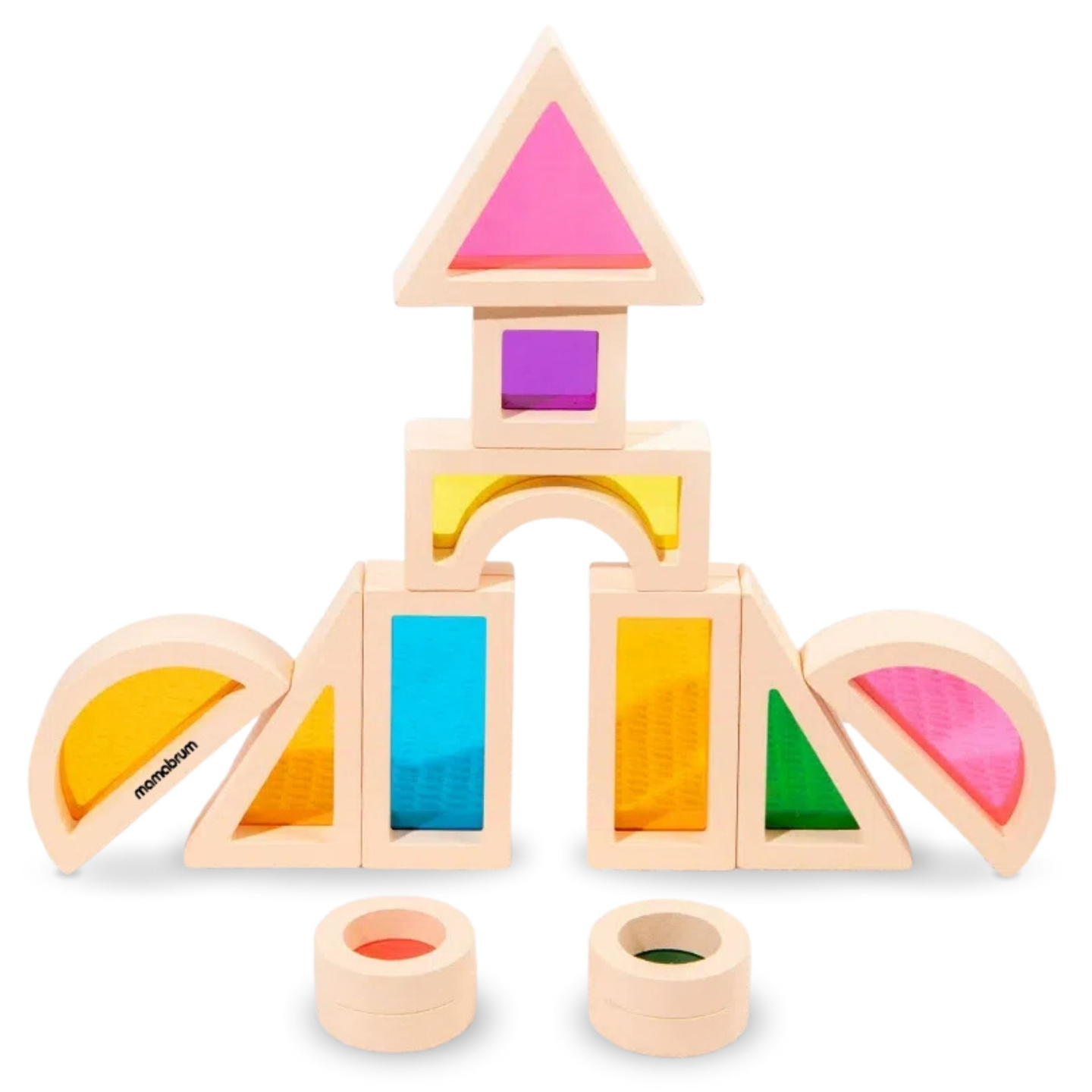 Blocos de madeira arco-íris - 25 elementos