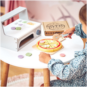 Conjunto para assar pizza em madeira