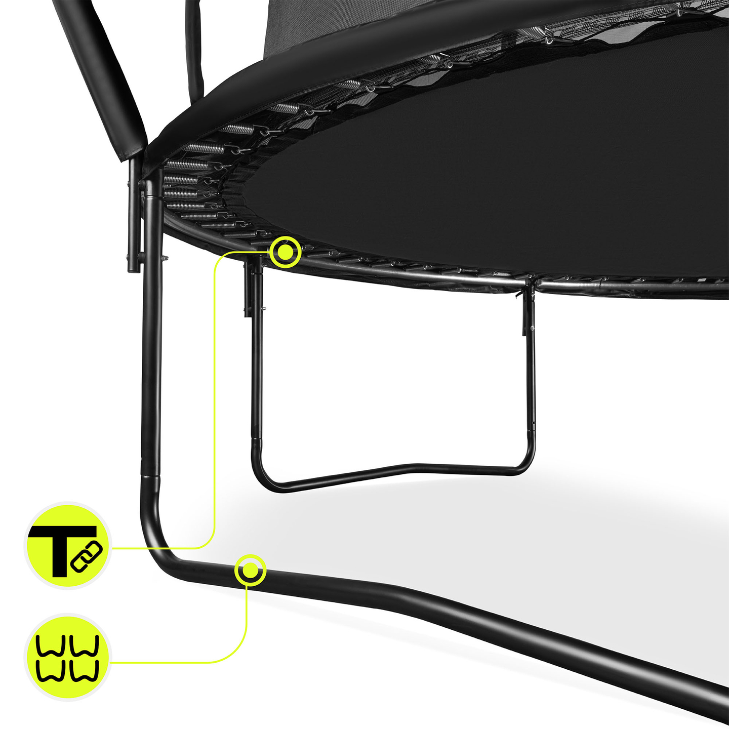 Trampolim de jardim XXL para crianças HyperMotion - 366 cm 12FT - com escada e rede interna - para casa e jardim - 150kg máx.