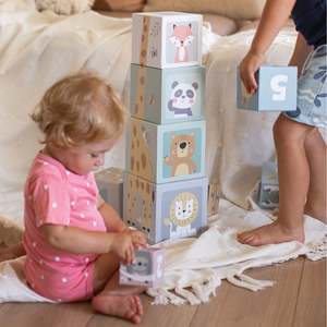 Torre empilhável para crianças com 10 elementos - números e animais