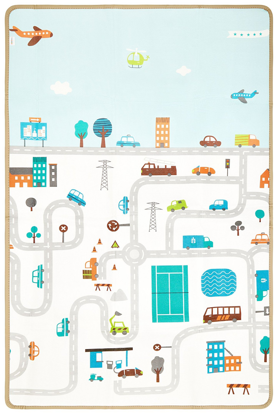 Tapete de espuma dupla face - terra / cidade de conto de fadas - 180x120x0,5cm