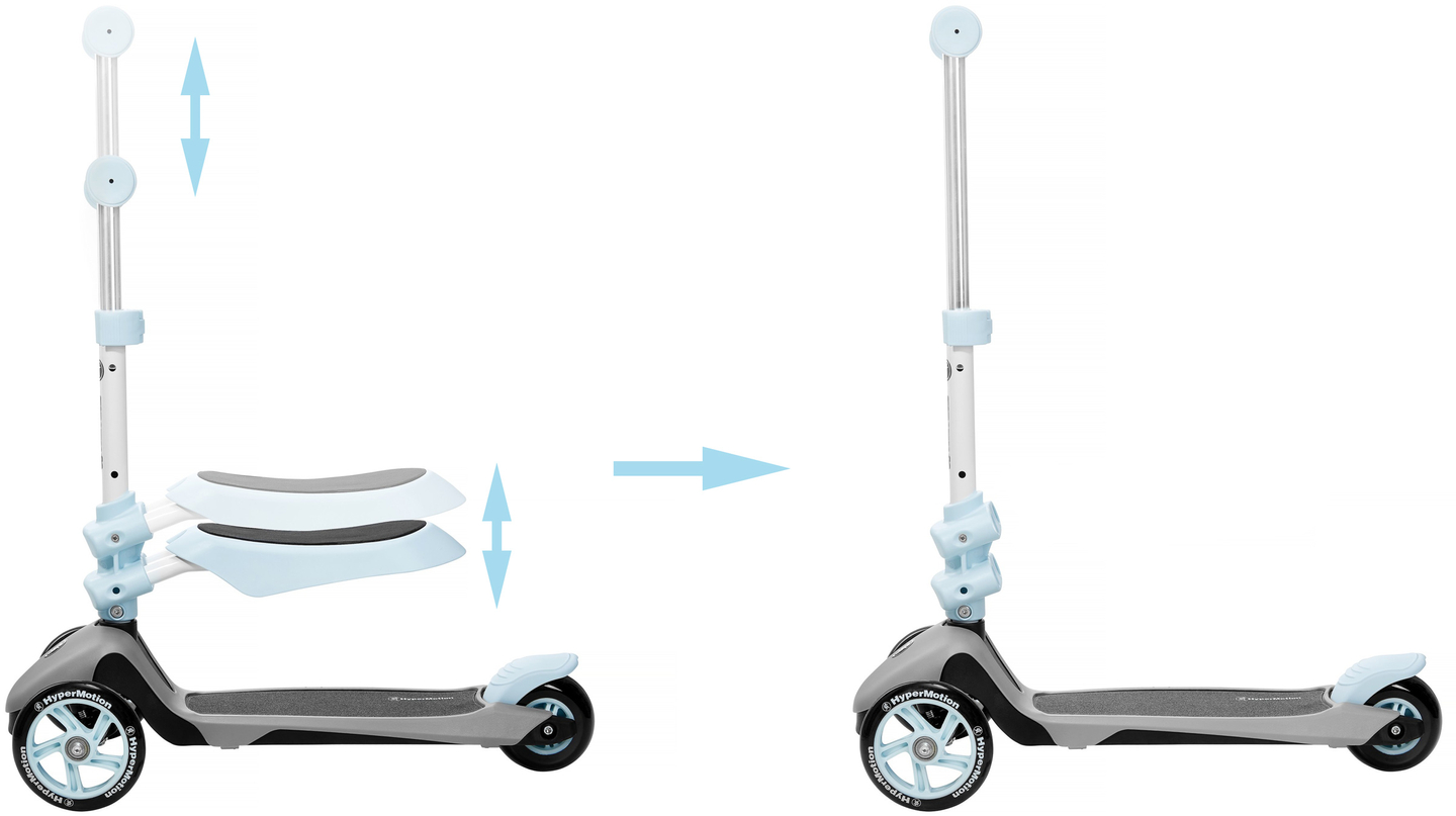 Scooter de equilíbrio de três rodas 3 em 1 HyperMotion - azul