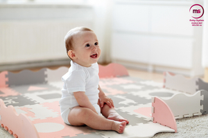 Tapete quebra-cabeça de espuma XL 150 x 150 x 1cm com borda - Espuma EVA - rosa