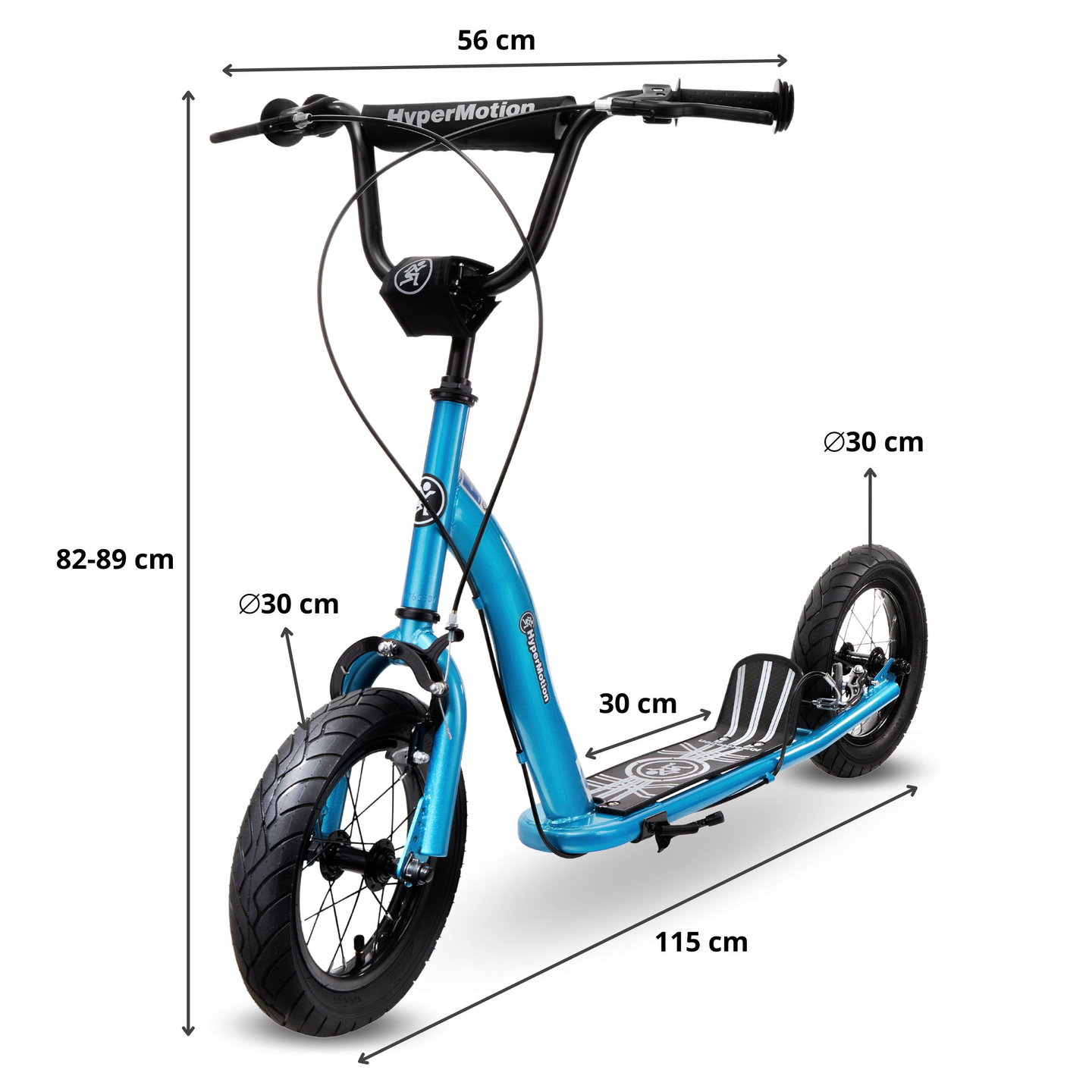 Scooter HyperMotion RUBY 12 (rodas infláveis de 30 cm) - Azul